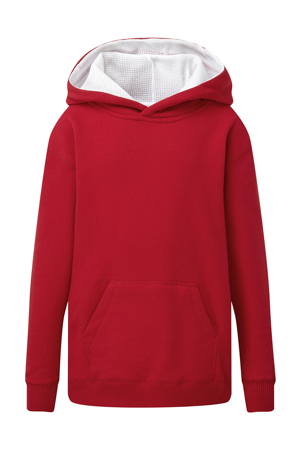  Kids Contrast Hoodie in Farbe Red/White