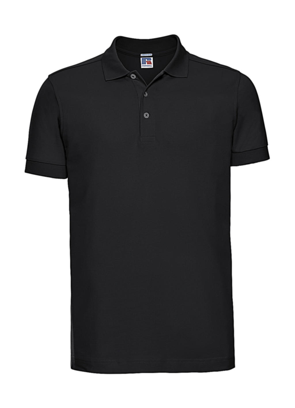  Mens Fitted Stretch Polo in Farbe Black