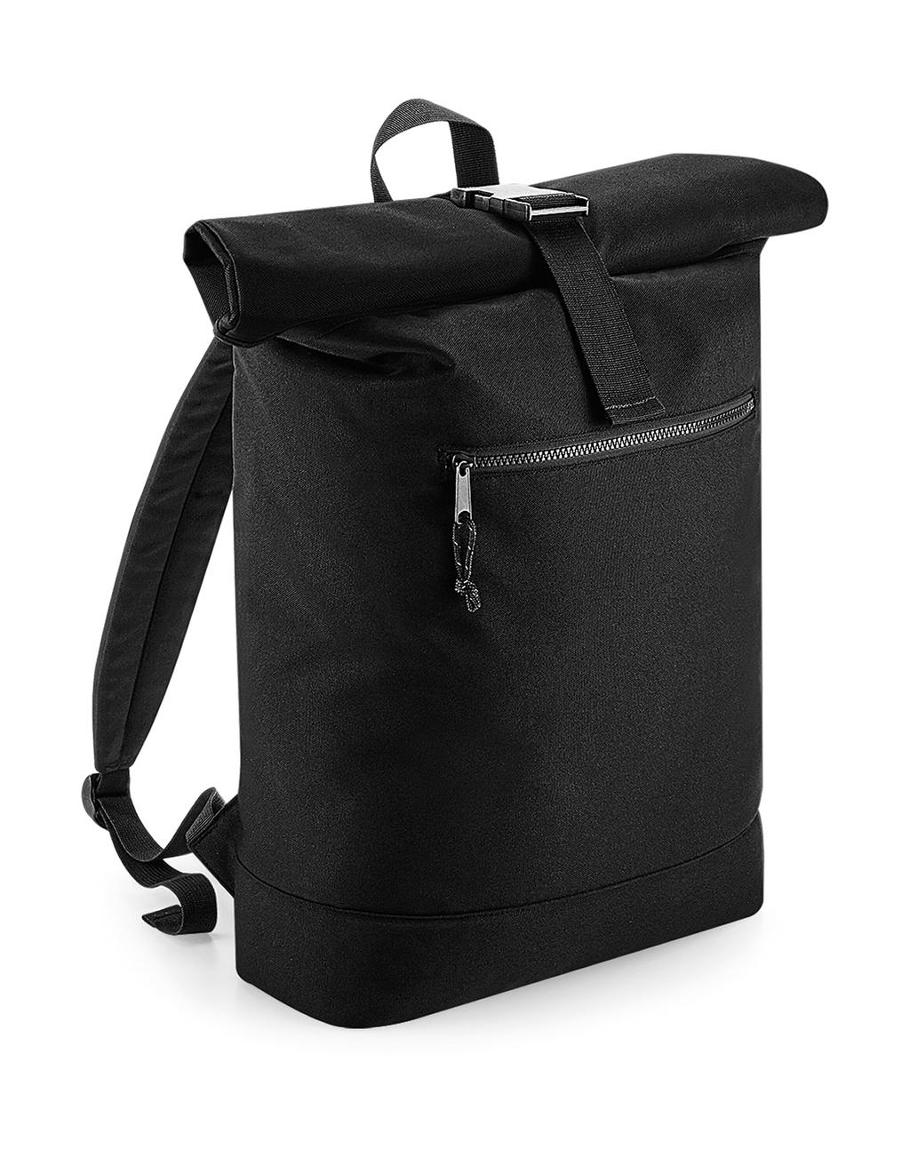  Recycled Roll-Top Backpack in Farbe Black