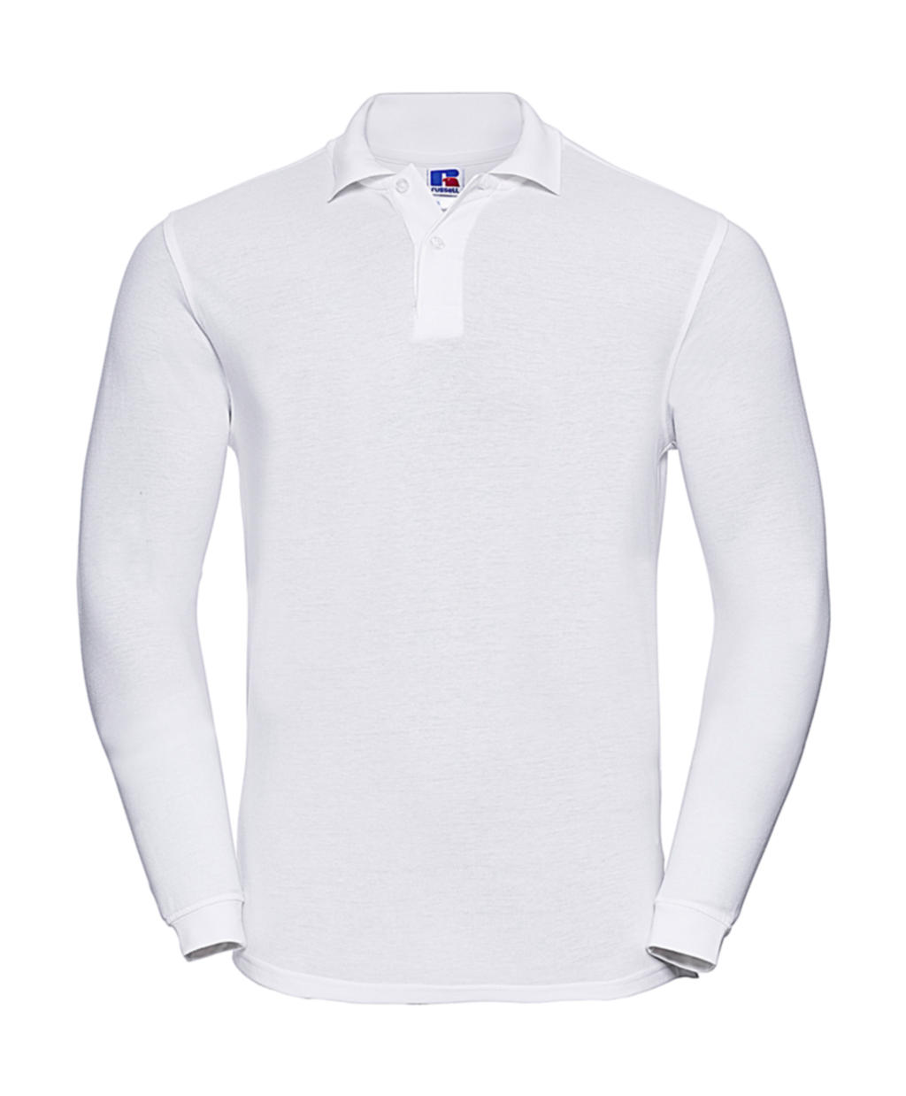  Long Sleeve Classic Cotton Polo in Farbe White