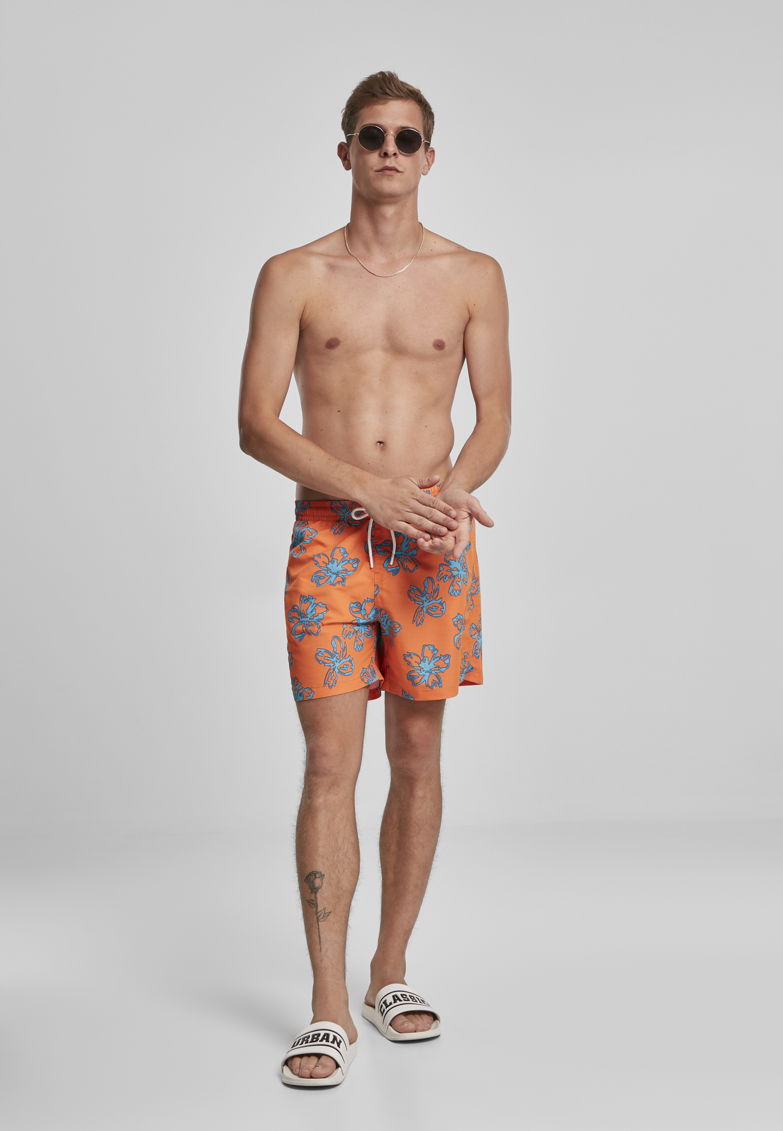 Bademode Floral Swim Shorts in Farbe orange