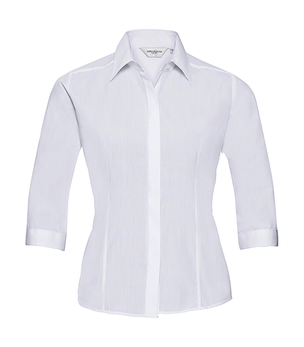  3/4 sleeve Poplin Shirt in Farbe White