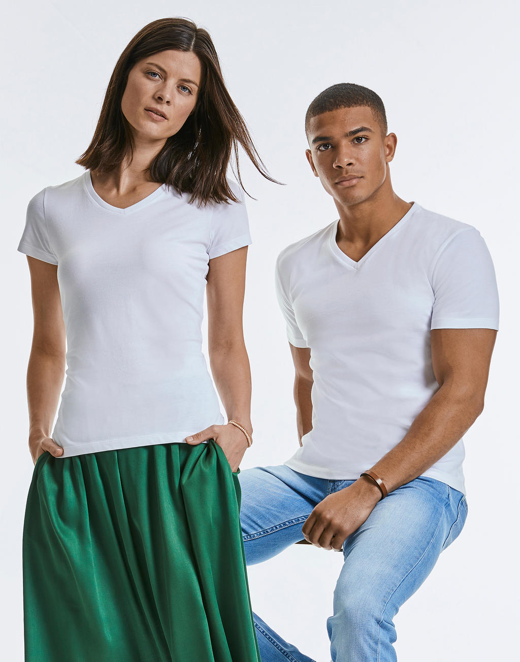  Ladies Pure Organic V-Neck Tee in Farbe White