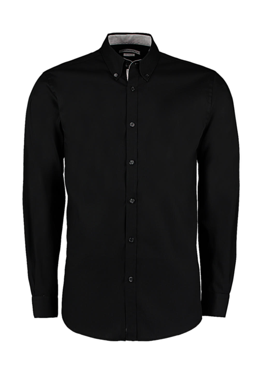  Tailored Fit Premium Contrast Oxford Shirt in Farbe Black/Silver