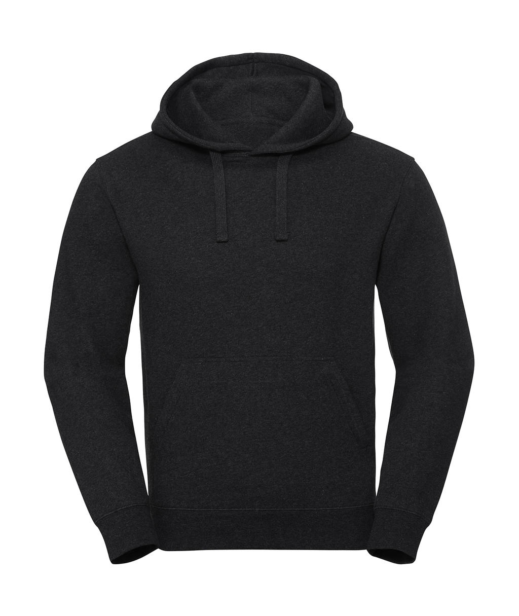  Mens Authentic Melange Hooded Sweat in Farbe Charcoal Melange