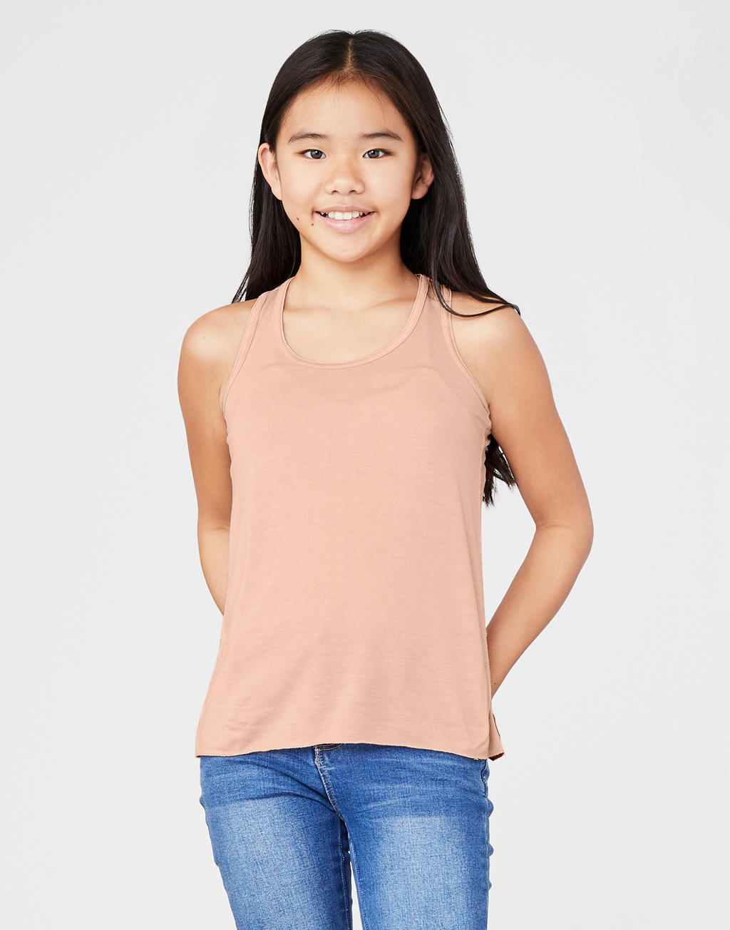  Youth Flowy Racerback Tank in Farbe White