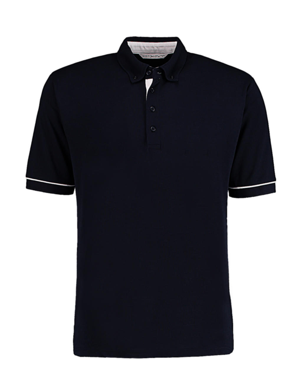  Classic Fit Button Down Contrast Polo Shirt in Farbe Navy/White