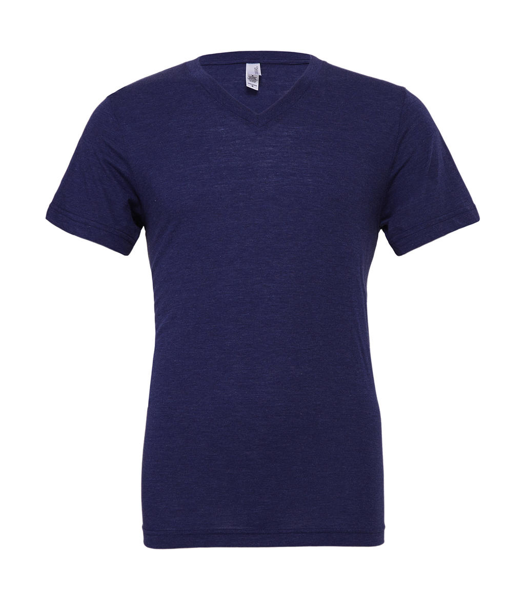  Unisex Triblend V-Neck T-Shirt in Farbe Navy Triblend