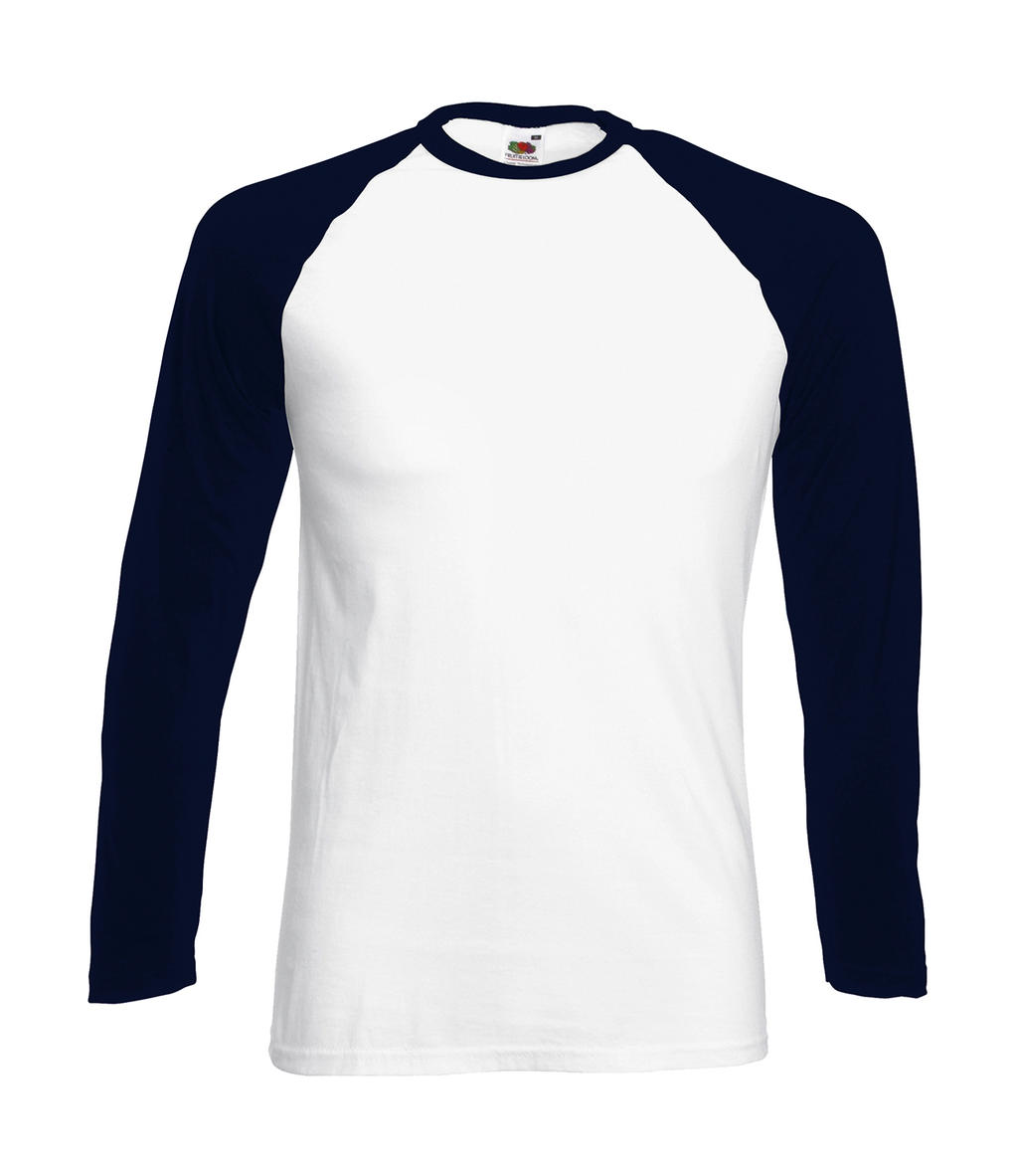  Valueweight Long Sleeve Baseball T in Farbe White/Deep Navy