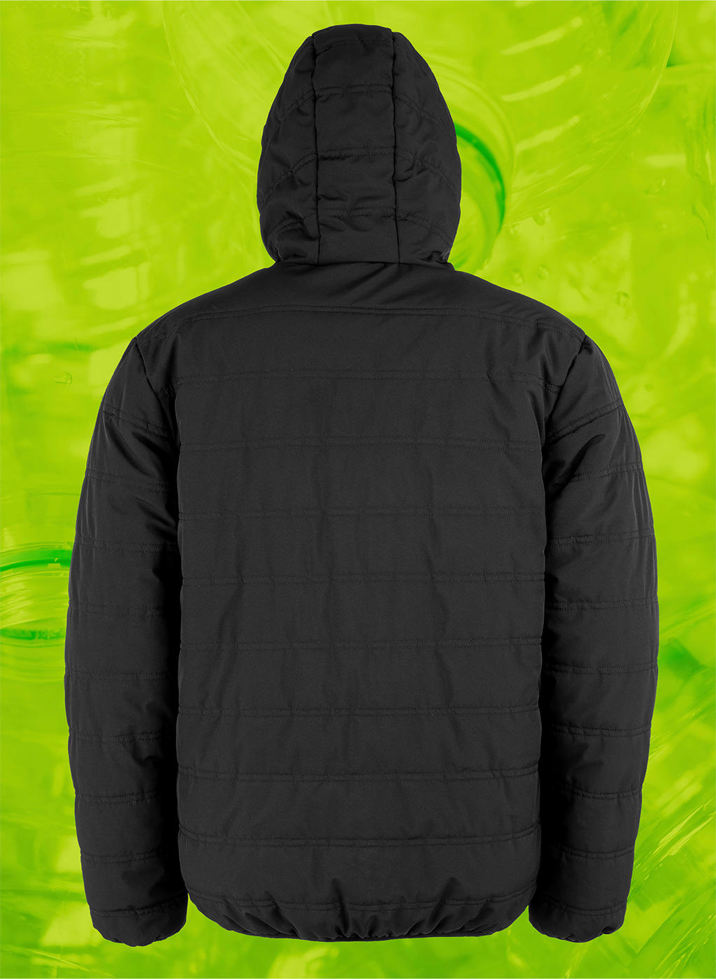  Black Compass Padded Winter Jacket in Farbe Black/Grey
