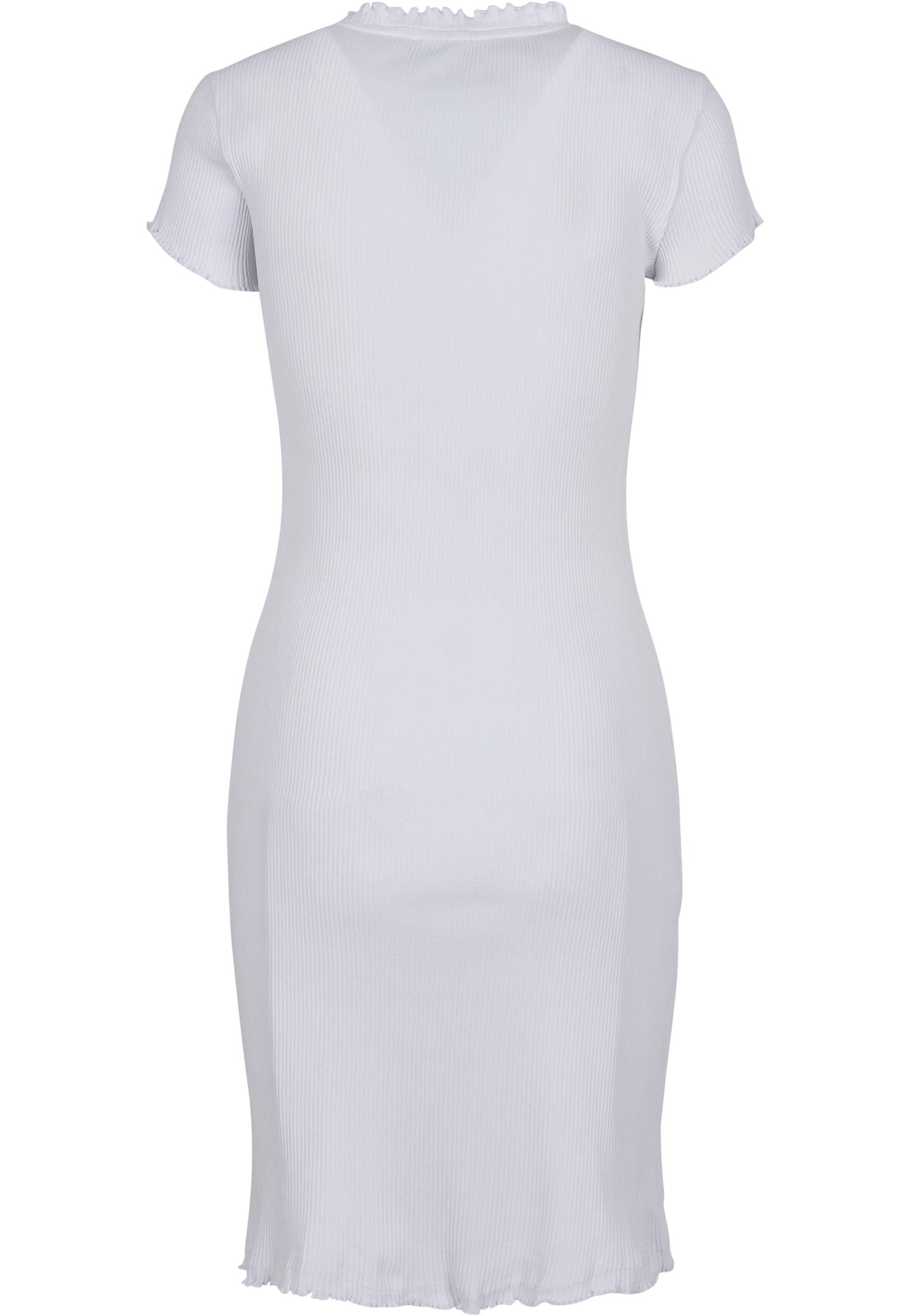 Curvy Ladies Rib Tee Dress in Farbe white