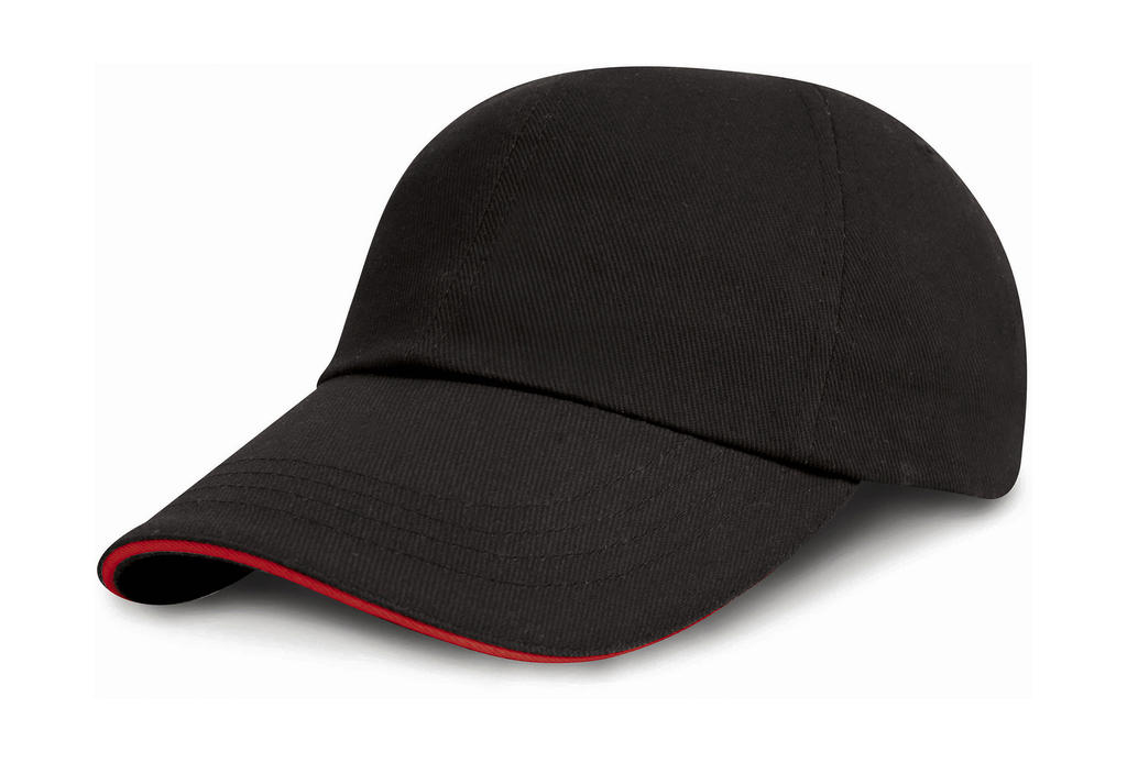  Junior Brushed Cotton Cap in Farbe Black/Red