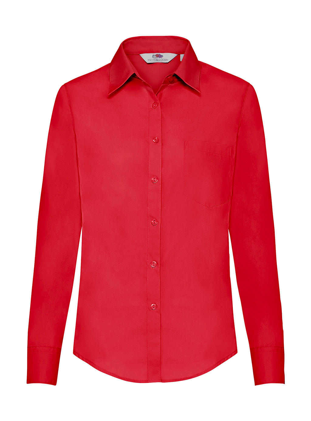  Ladies Poplin Shirt LS in Farbe Red