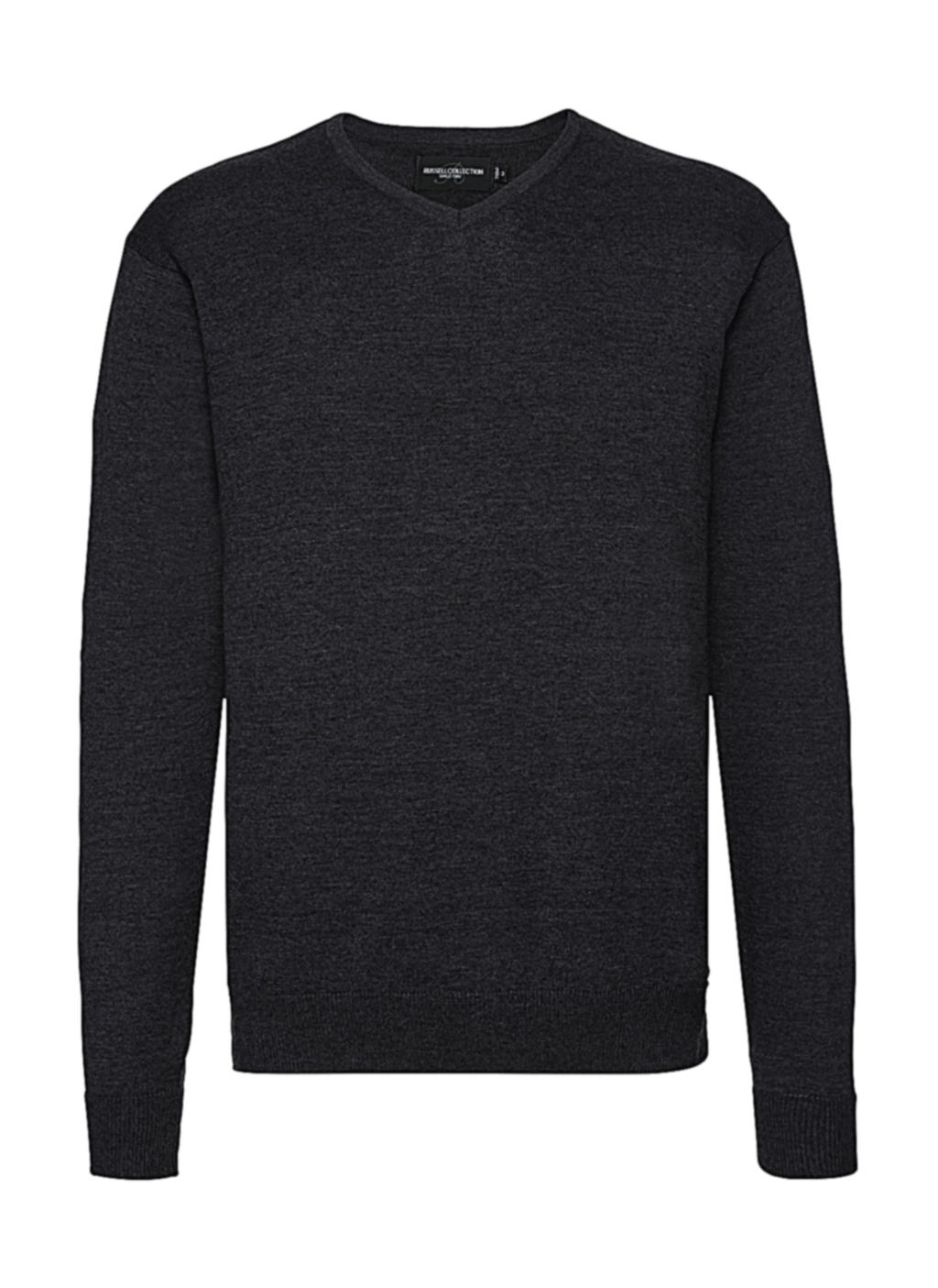  Mens V-Neck Knitted Pullover in Farbe Charcoal Marl