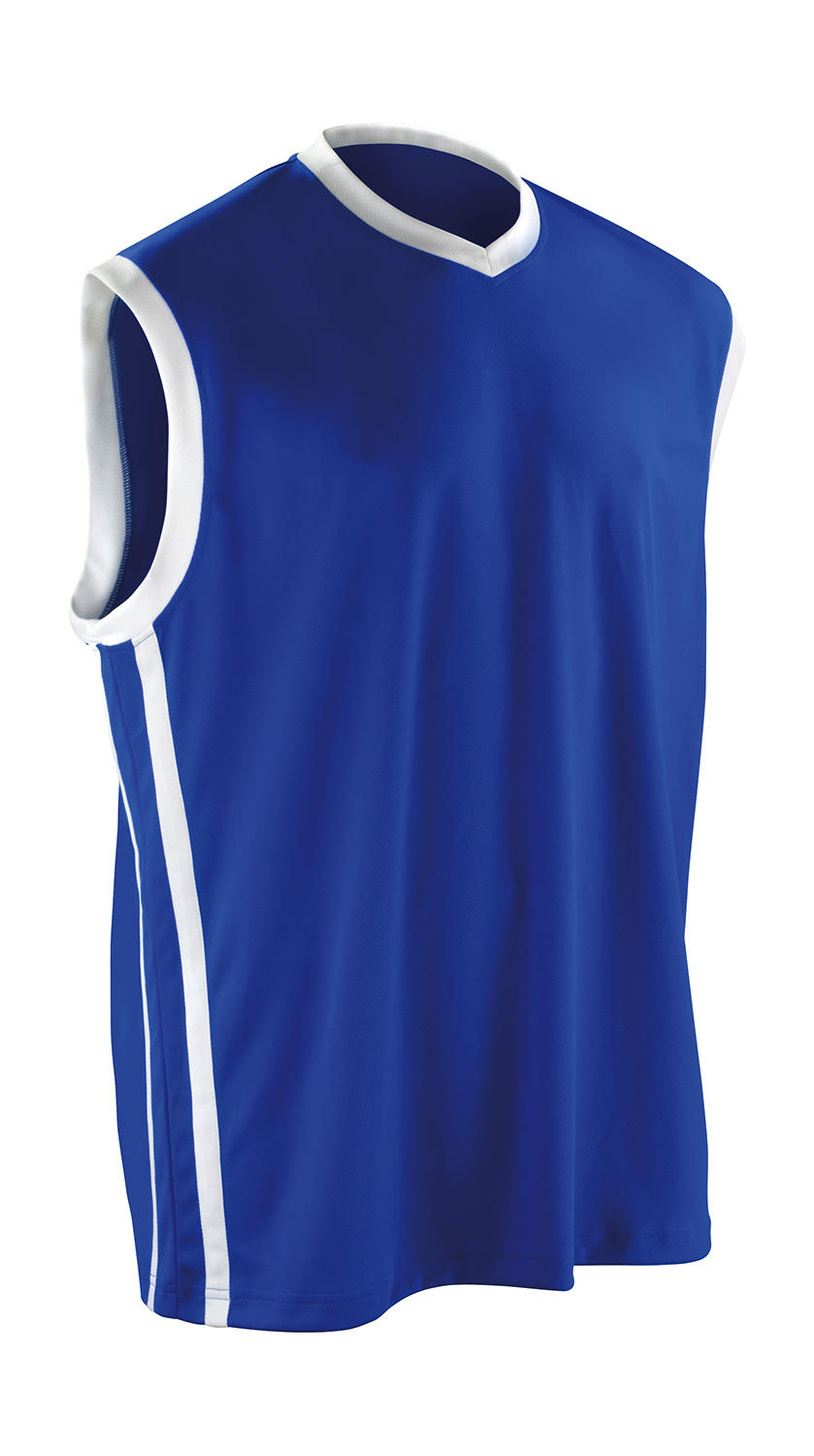  Mens Quick Dry Basketball Top in Farbe Royal/White