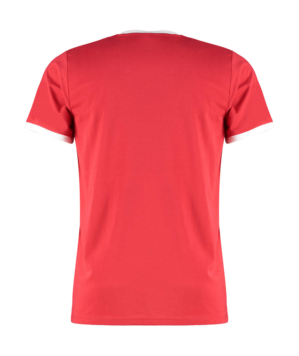  Fashion Fit Ringer Tee in Farbe Red/White
