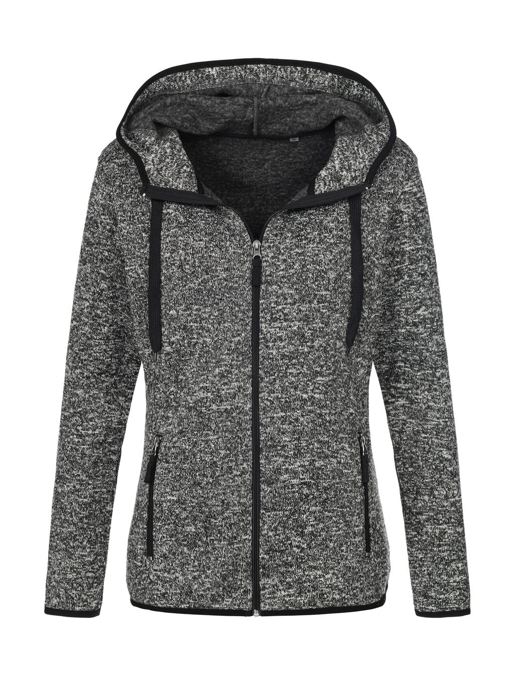  Knit Fleece Jacket Women in Farbe Dark Grey Melange