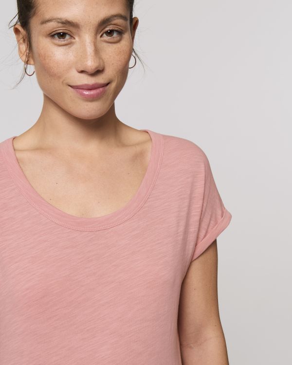 T-Shirt Stella Rounder Slub in Farbe Canyon Pink