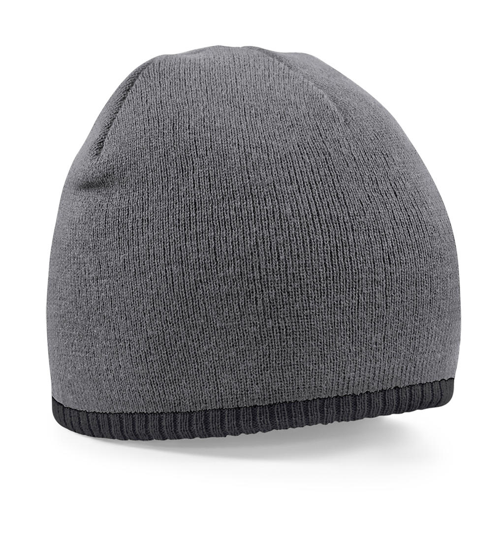  Two-Tone Beanie Knitted Hat in Farbe Graphite Grey/Black