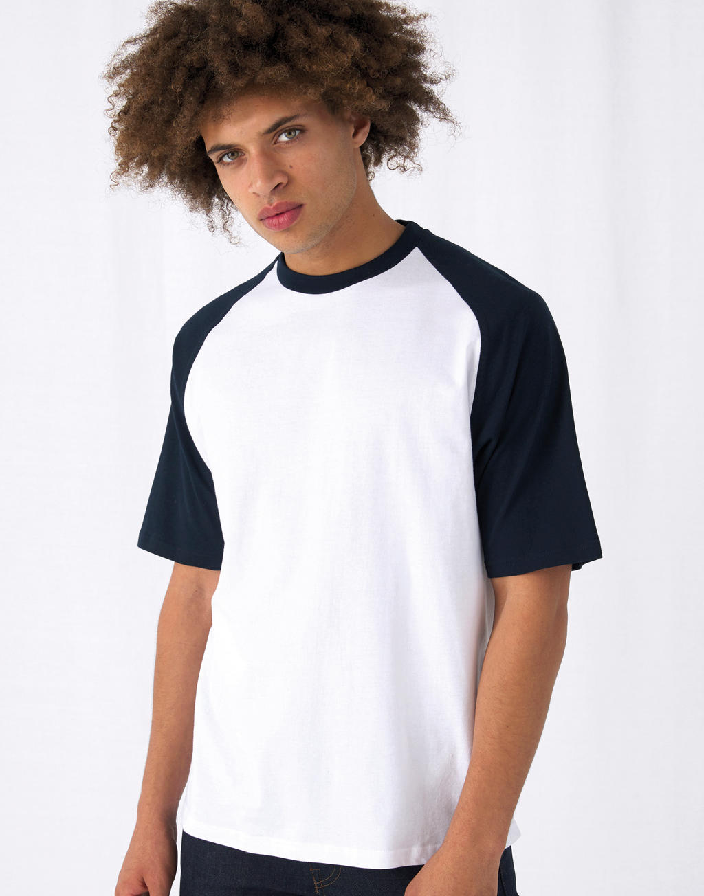  T-Shirt Base-Ball in Farbe White/Navy