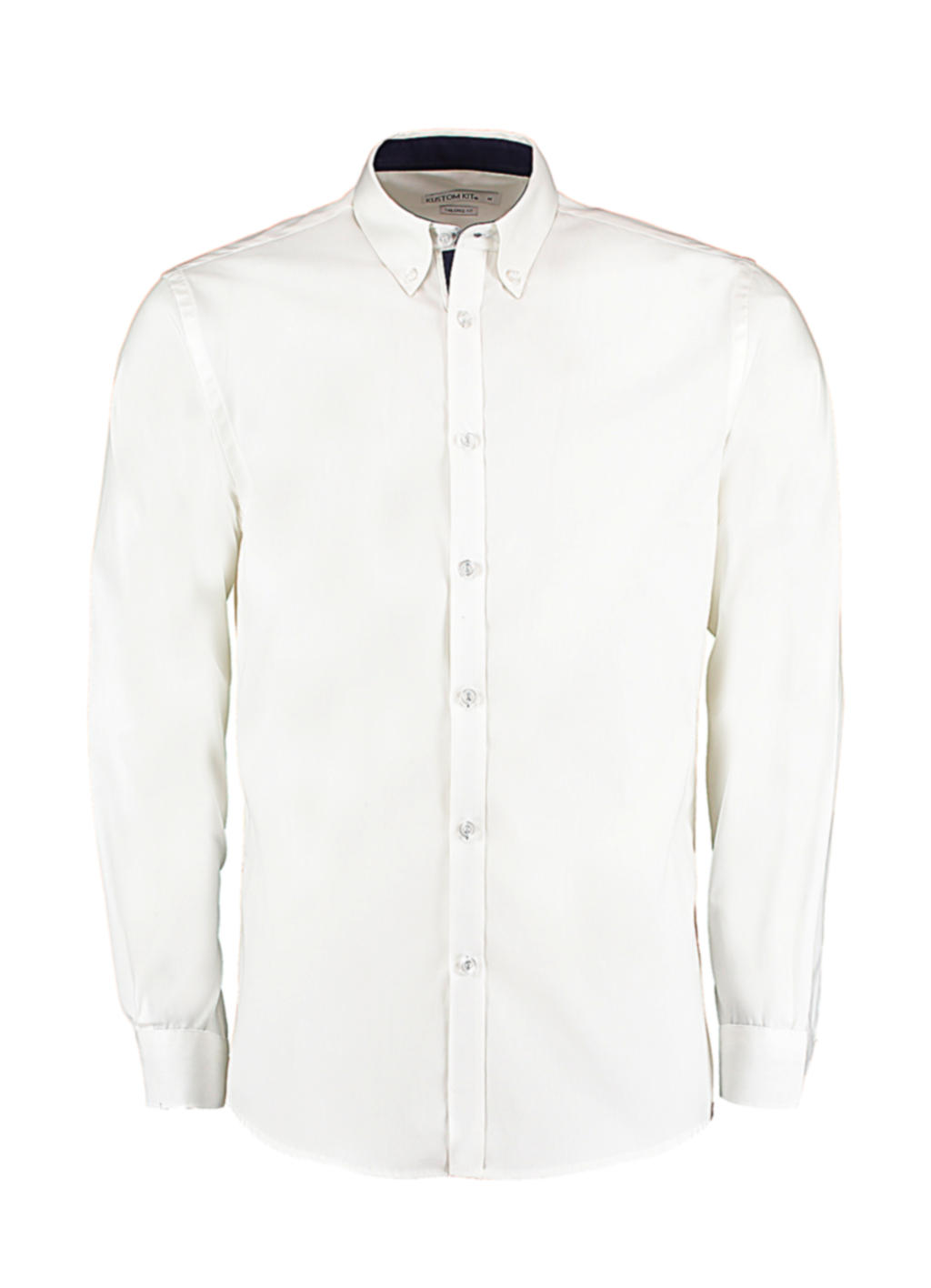  Tailored Fit Premium Contrast Oxford Shirt in Farbe White/Navy