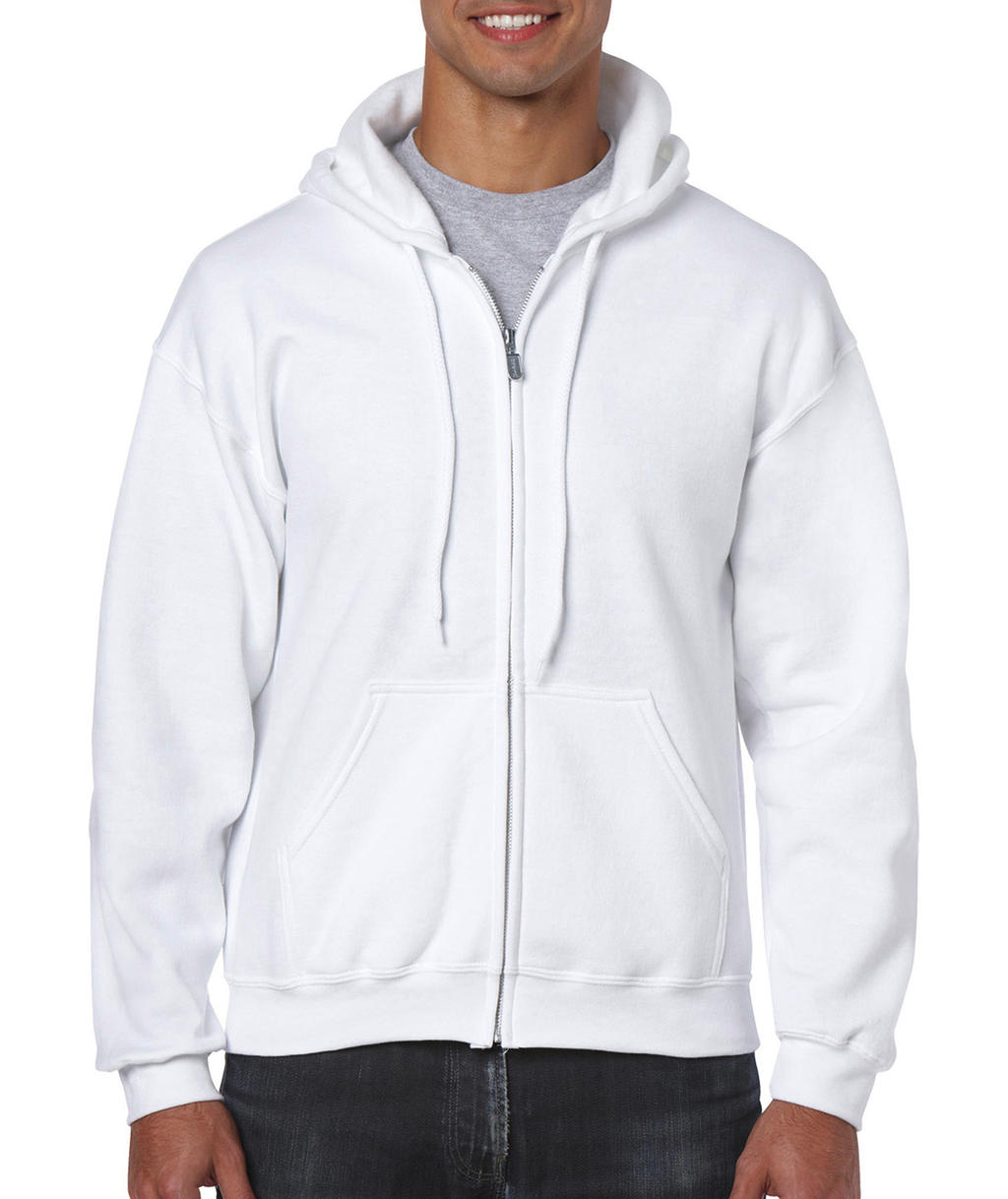  Heavy Blend Adult Full Zip Hooded Sweat in Farbe White