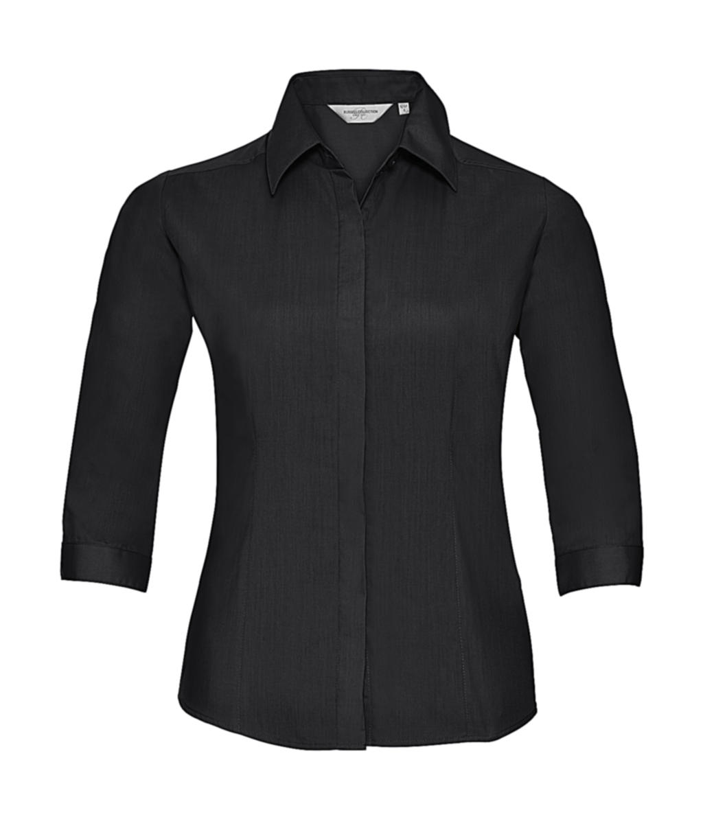  3/4 sleeve Poplin Shirt in Farbe Black