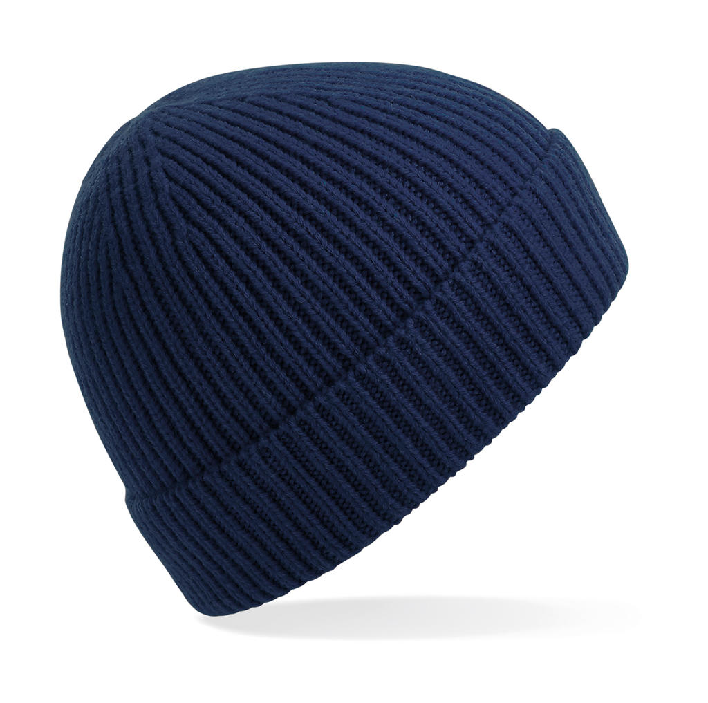  Engineered Knit Ribbed Beanie in Farbe Oxford Navy
