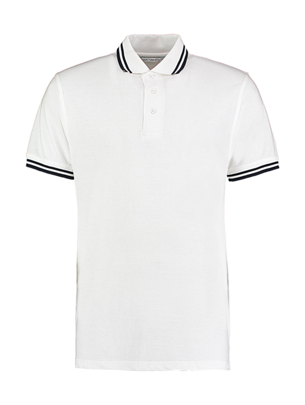  Classic Fit Tipped Collar Polo in Farbe White/Navy