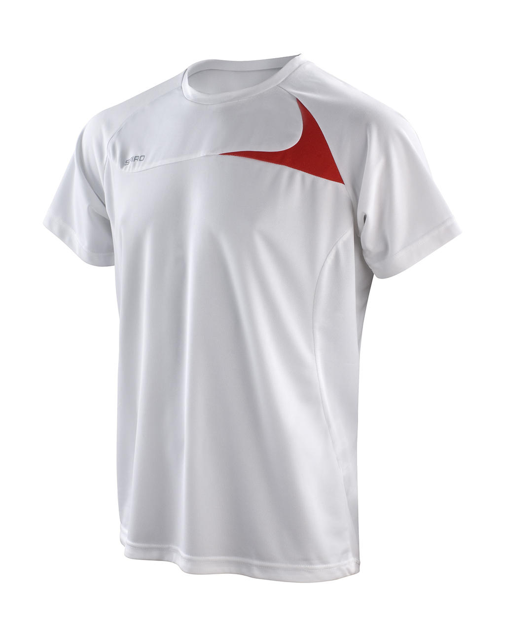  Spiro Mens Dash Training Shirt in Farbe White/Red