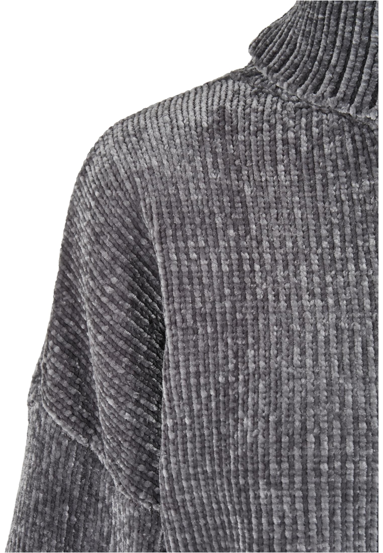 Sweater & Strickjacken Ladies Short Chenille Turtleneck Sweater in Farbe asphalt