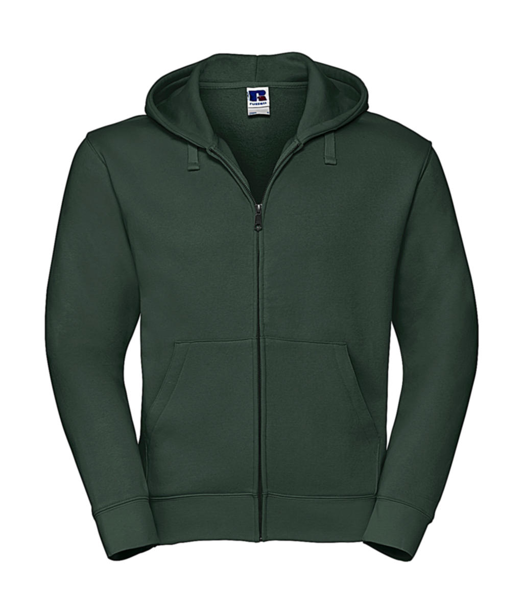  Mens Authentic Zipped Hood in Farbe Bottle Green
