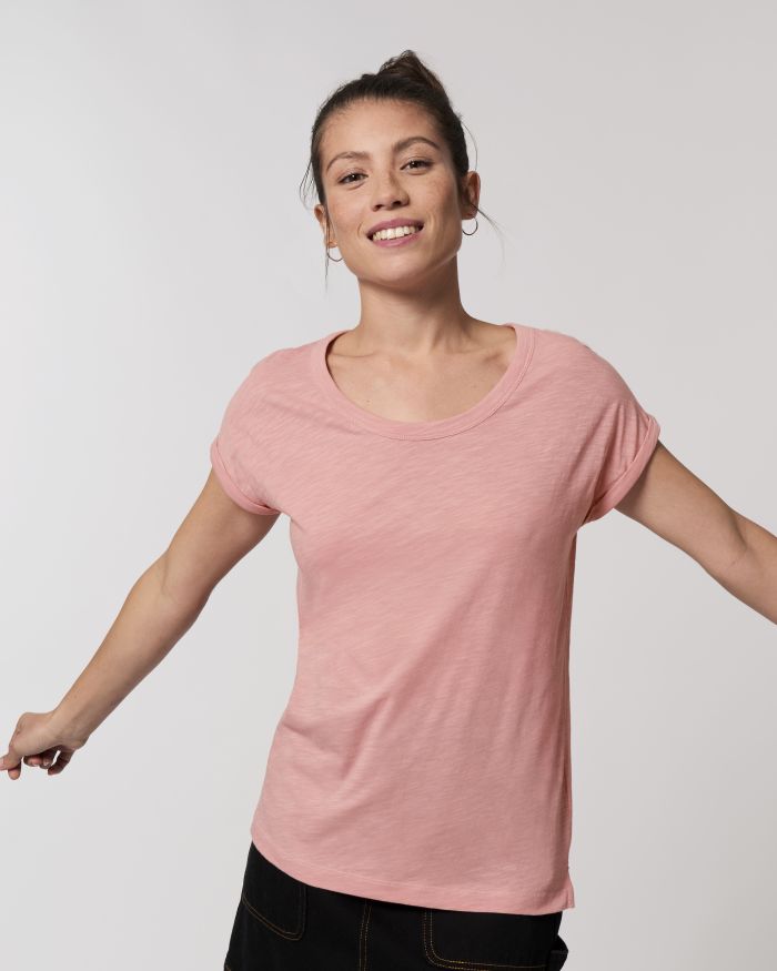 T-Shirt Stella Rounder Slub in Farbe Canyon Pink