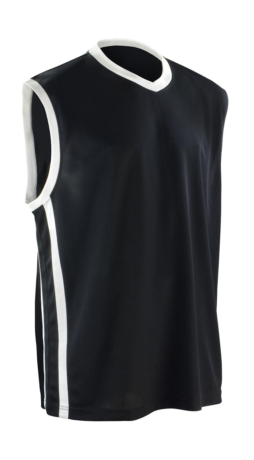  Mens Quick Dry Basketball Top in Farbe Black/White
