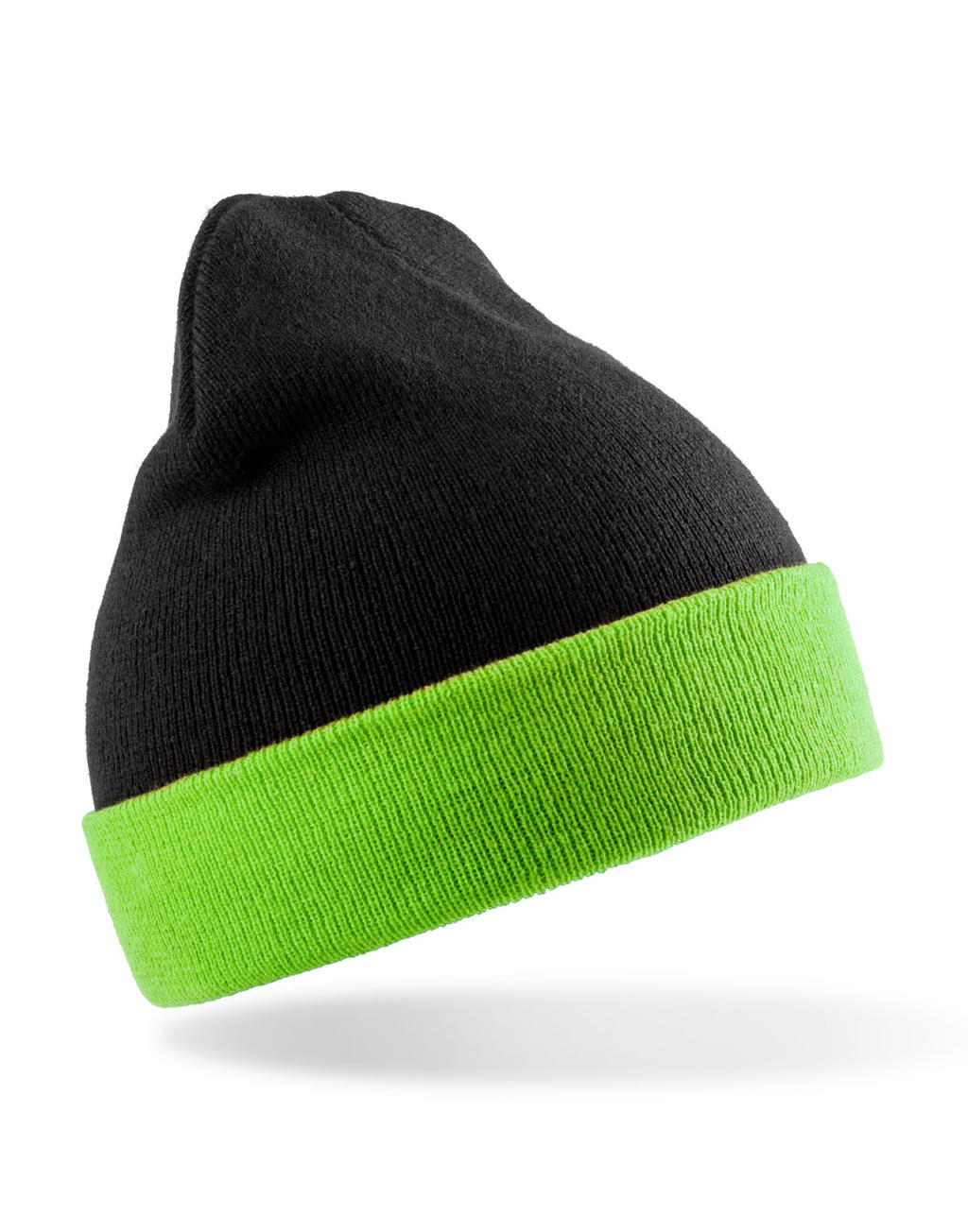  Recycled Black Compass Beanie in Farbe Black/Lime
