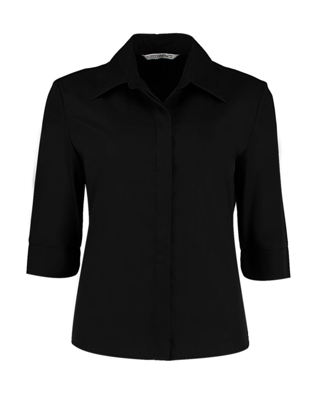  Womens Tailored Fit Continental Blouse 3/4 Sleeve in Farbe Black