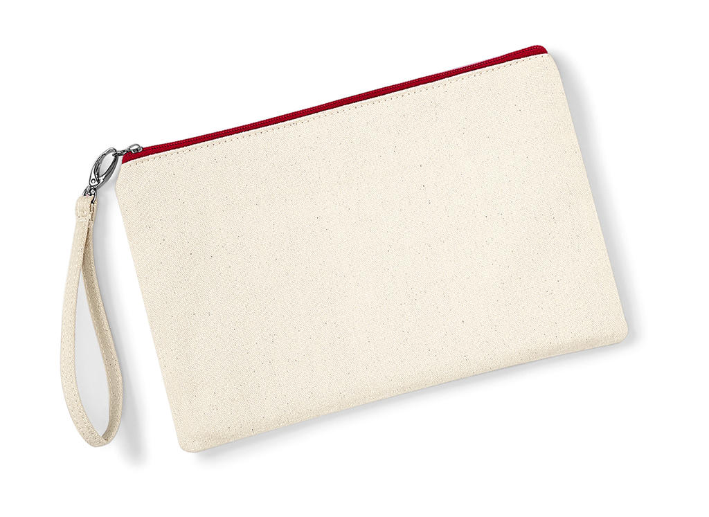  Canvas Wristlet Pouch in Farbe Natural/Red