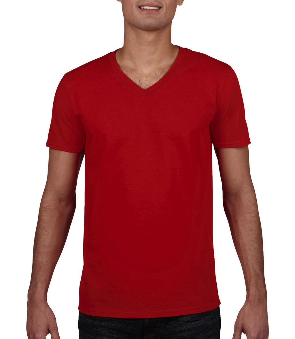 Gildan Mens Softstyle? V-Neck T-Shirt in Farbe Red