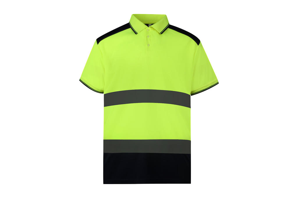  Fluo 2-Tone Polo in Farbe Fluo Yellow/Navy