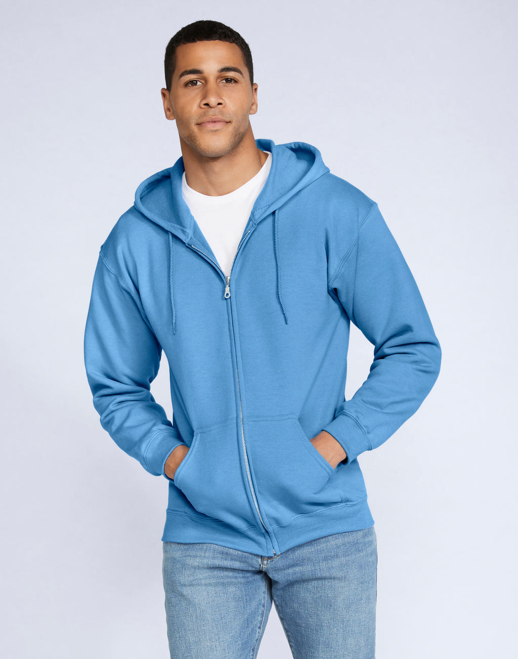  Heavy Blend Adult Full Zip Hooded Sweat in Farbe White