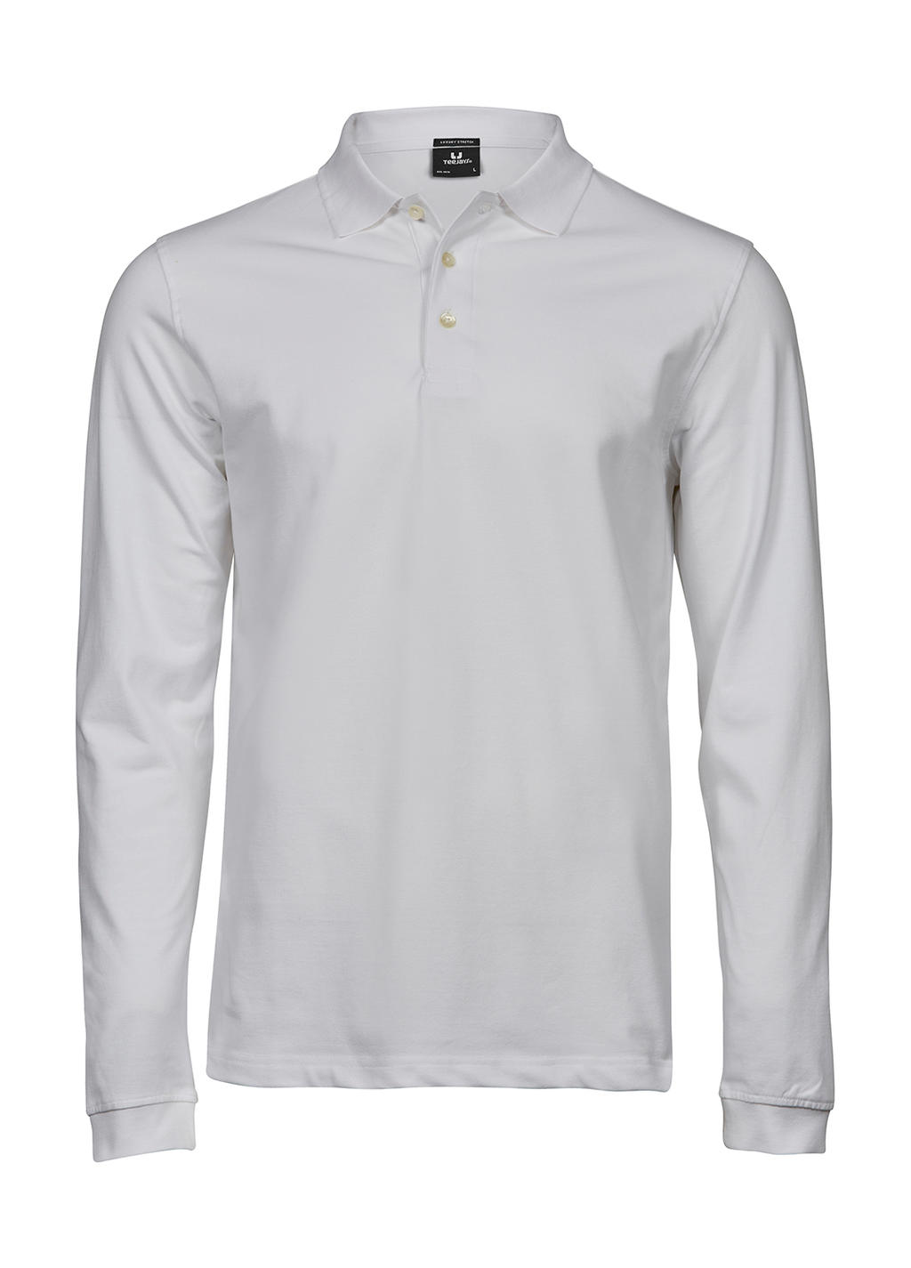  Luxury LS Stretch Polo in Farbe White