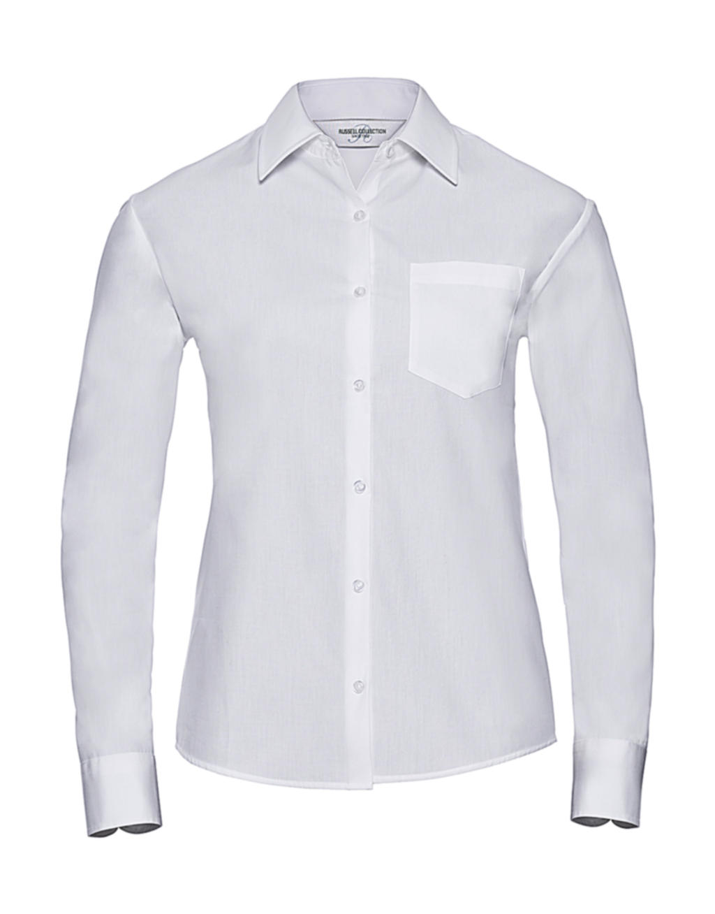  Ladies Cotton Poplin Shirt LS in Farbe White