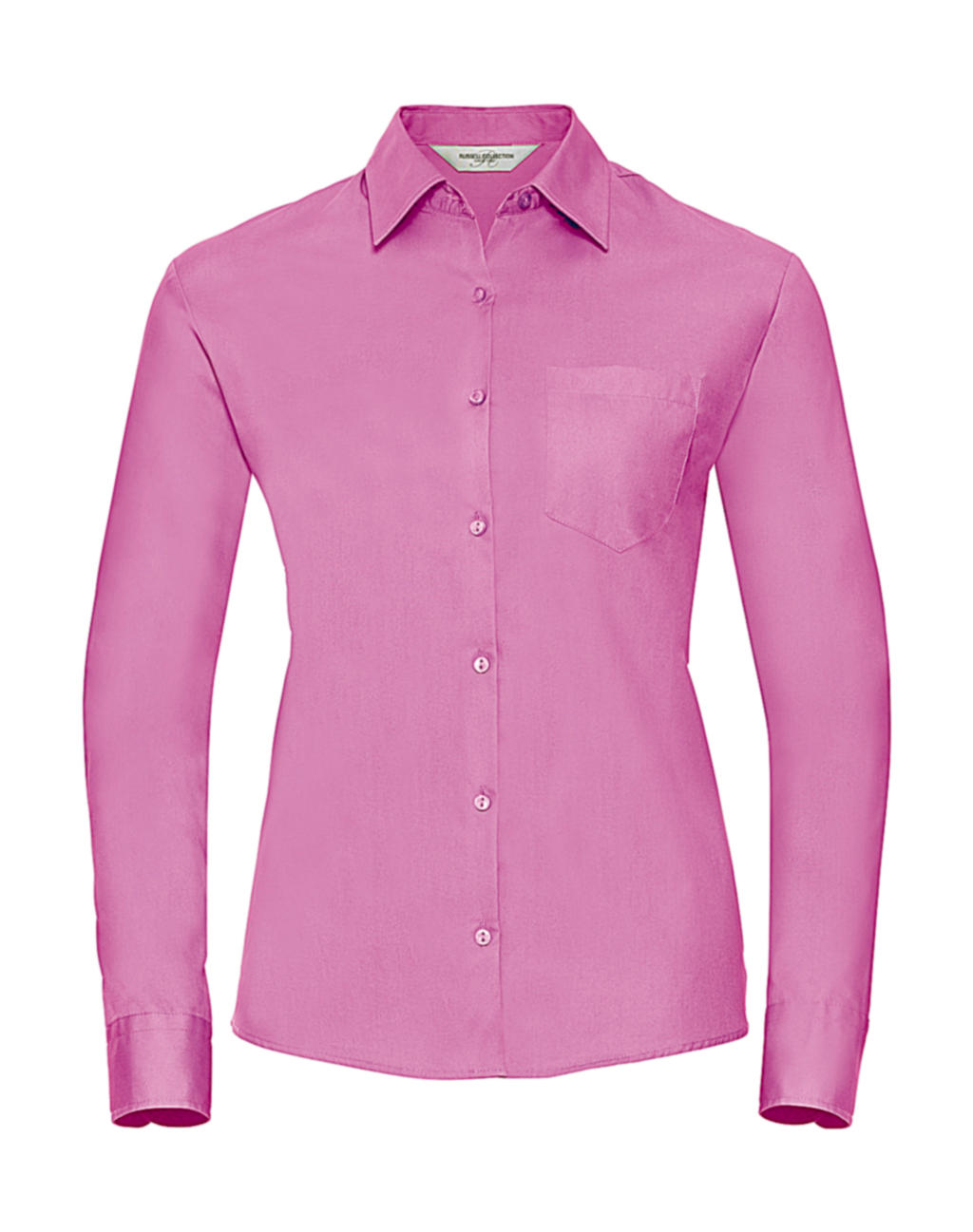  Ladies Cotton Poplin Shirt LS in Farbe Bright Pink
