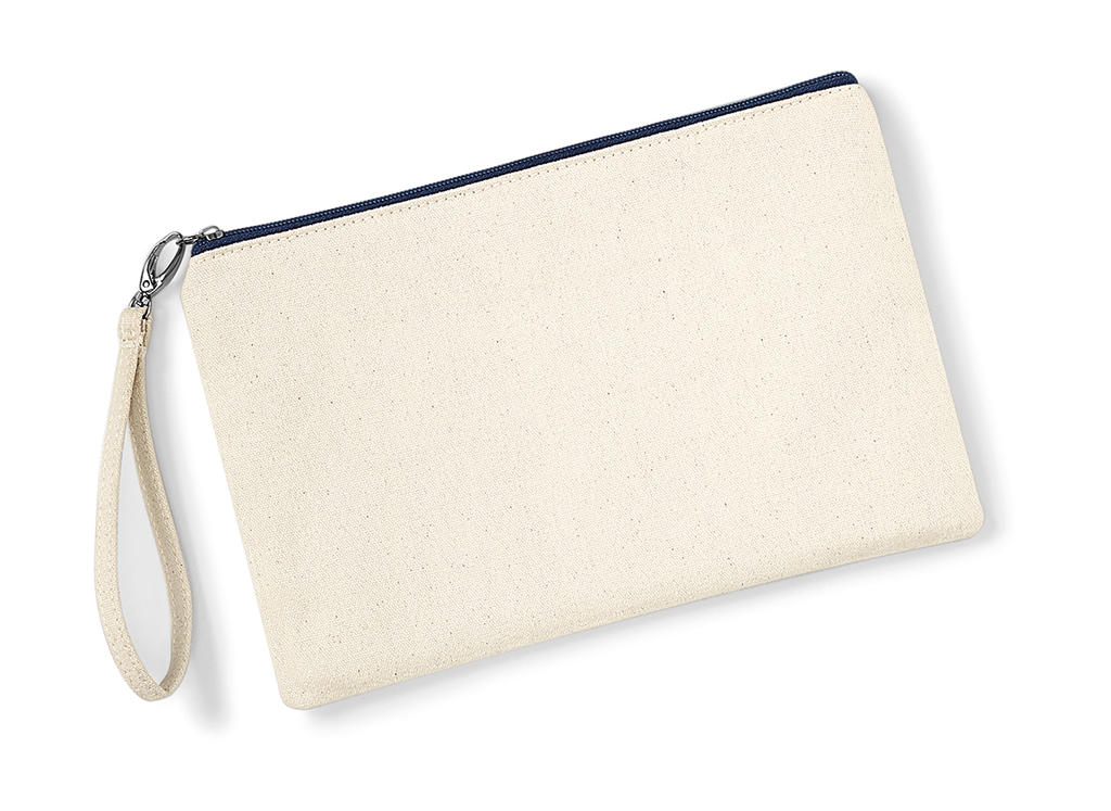  Canvas Wristlet Pouch in Farbe Natural/Navy