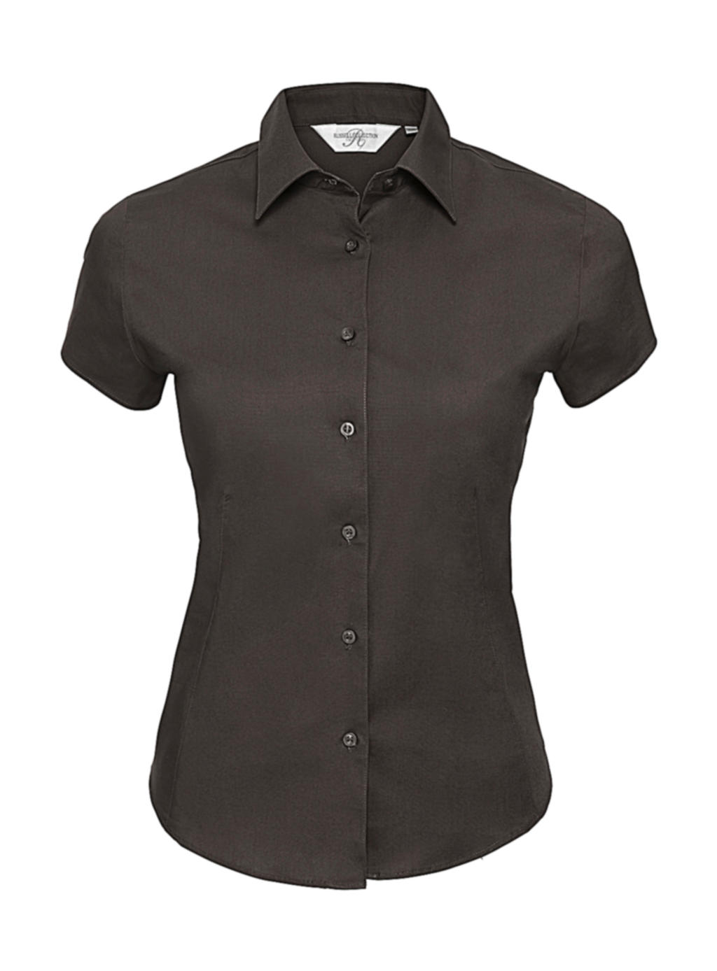  Ladies Easy Care Fitted Shirt in Farbe Chocolate