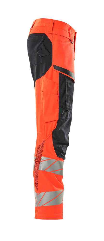 Hose mit Knietaschen ACCELERATE SAFE Hose mit Knietaschen in Farbe Hi-vis Rot/Schwarzblau