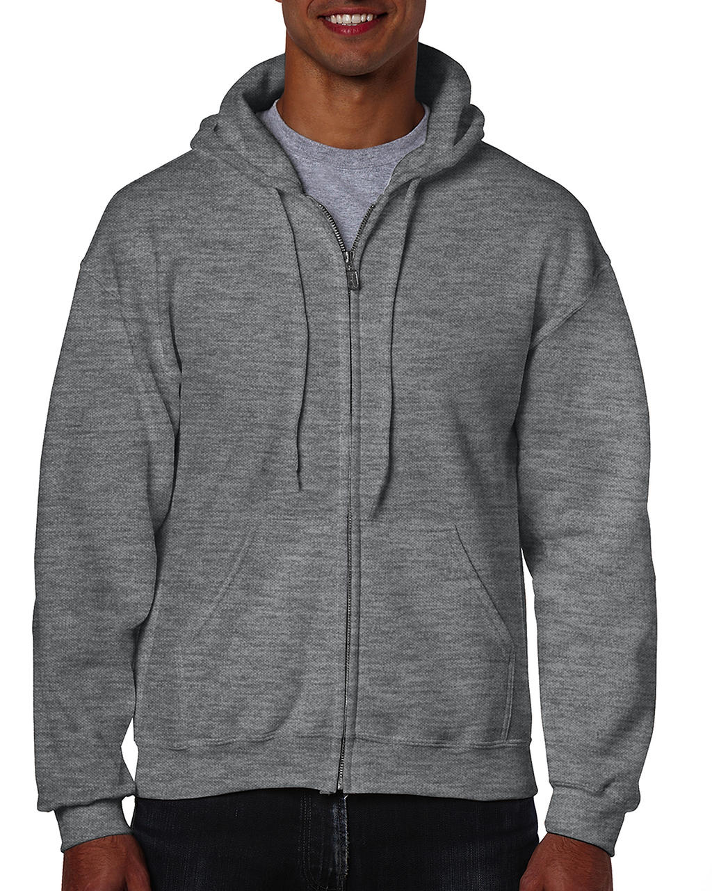  Heavy Blend Adult Full Zip Hooded Sweat in Farbe Graphite Heather