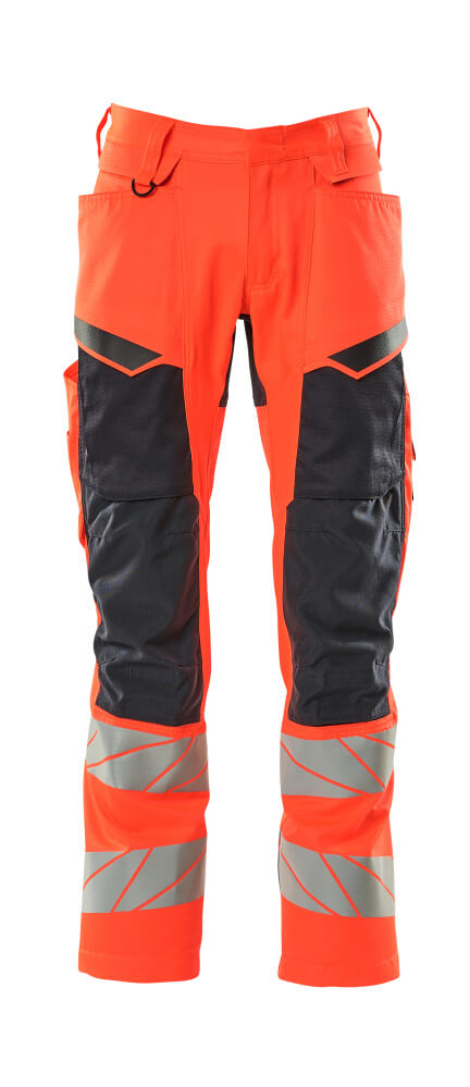 Hose mit Knietaschen ACCELERATE SAFE Hose mit Knietaschen in Farbe Hi-vis Rot/Schwarzblau