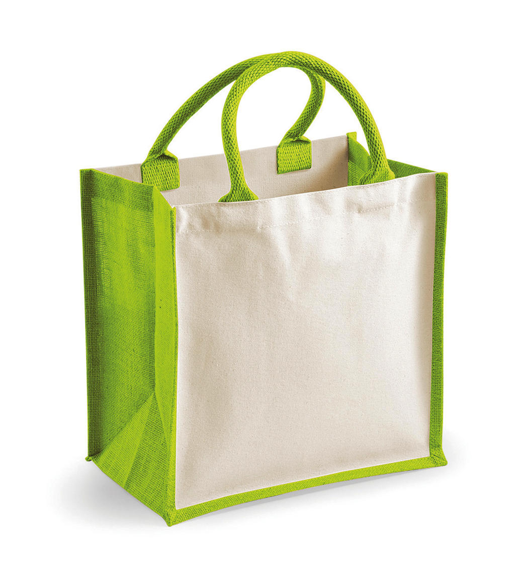  Printers Midi Jute Bag in Farbe Apple Green
