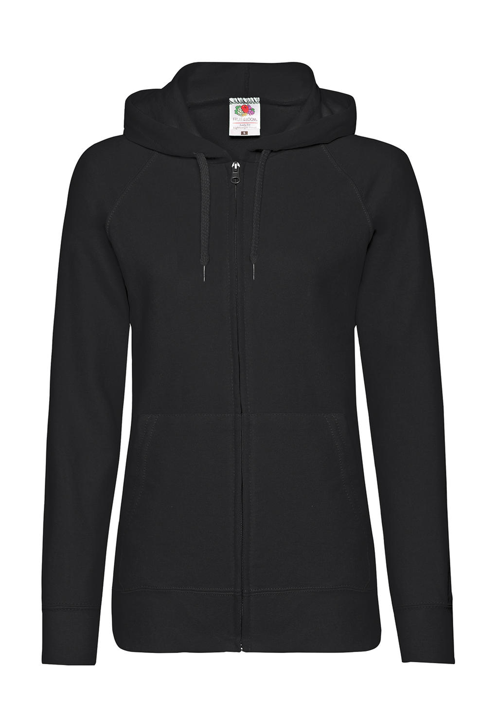  Ladies Lightweight Hooded Sweat Jacket in Farbe Black